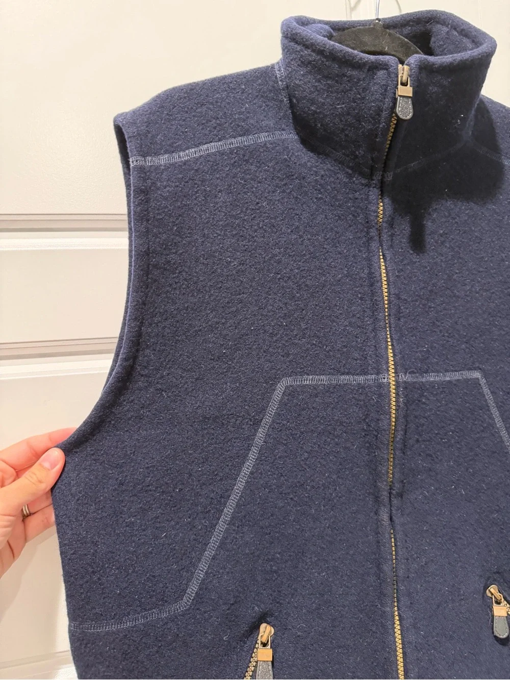 Norsewear Extreme Pure Wool Navy Blue Zip Ip Mens Vest Size X-large New Zealand